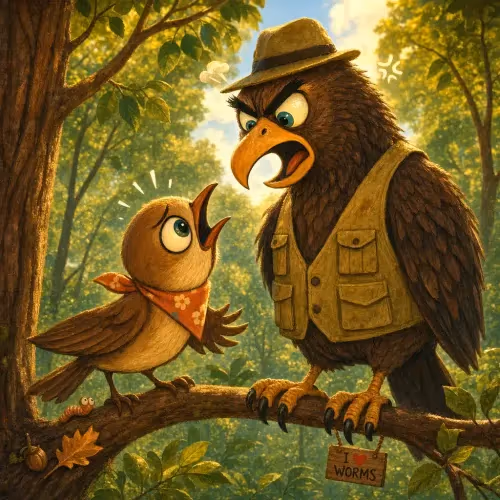 A nightingale singing desperately in the grip of a hungry hawk's talons