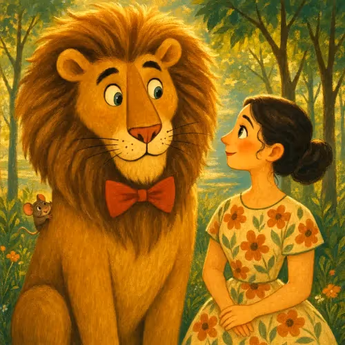 A lion having his claws and teeth removed to please the girl he loves