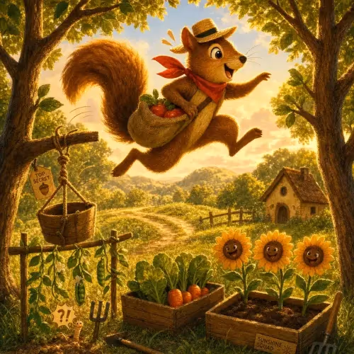 A spider spinning a road across a squirrel's farm to claim it as his own