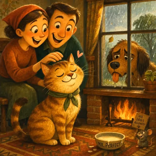 A cat taking credit for a ring while a dog watches, betrayed