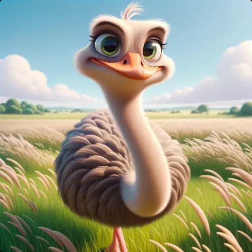 An Ostrich, Birds, and Beasts