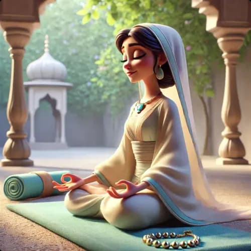 Colorful illustration of The Stolen Necklace fable - Honesty and Forgiveness