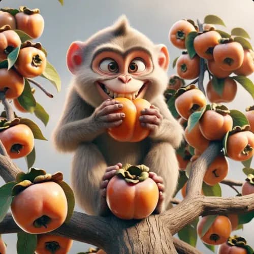 Colorful illustration of The Quarrel of the Monkey and the Crab - a fable