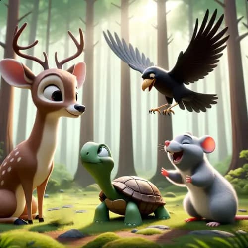 The Four Friends and the Hunter