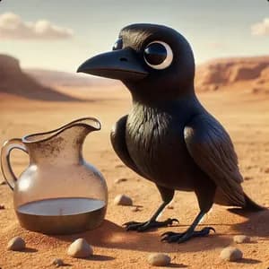 Die Krähe und der Wasserkrug