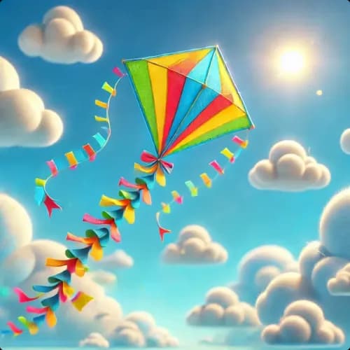 Colorful illustration of The Kite - a fable