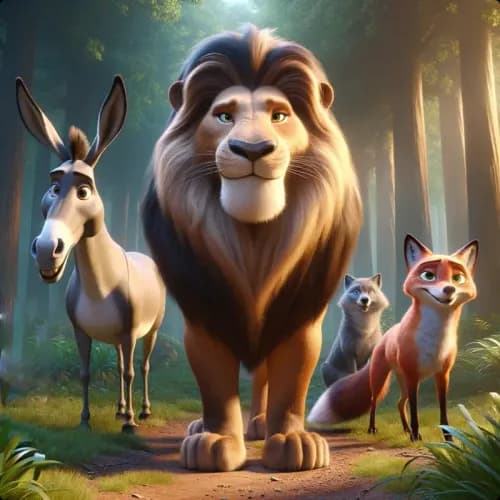 The Wild Donkey and The Lion